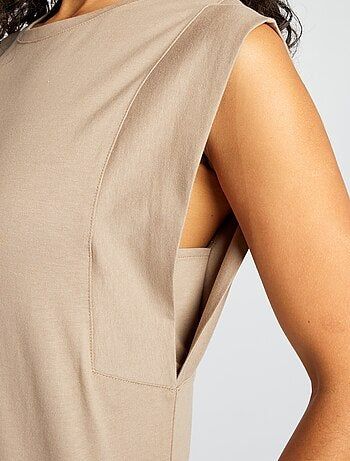 T-shirt sans manches - KIABI - Beige - Femme - XS - Coton - Hiver