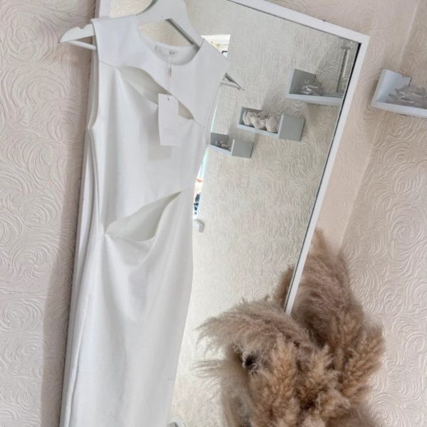 Zara Dresses | Zara New White Cut Out Long Dress | Color: White | Size: S