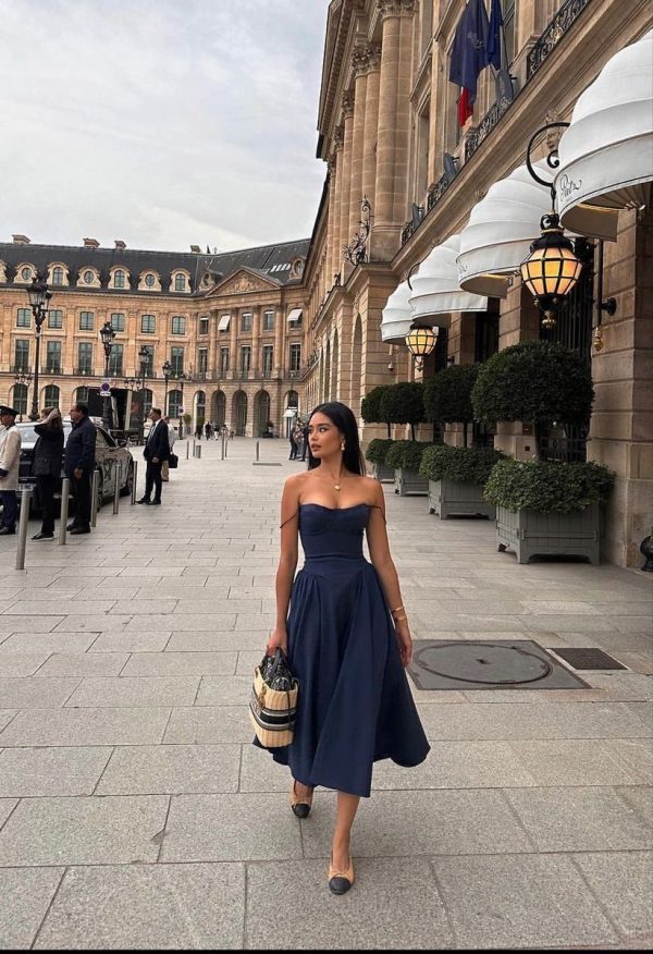 navy blue dress.