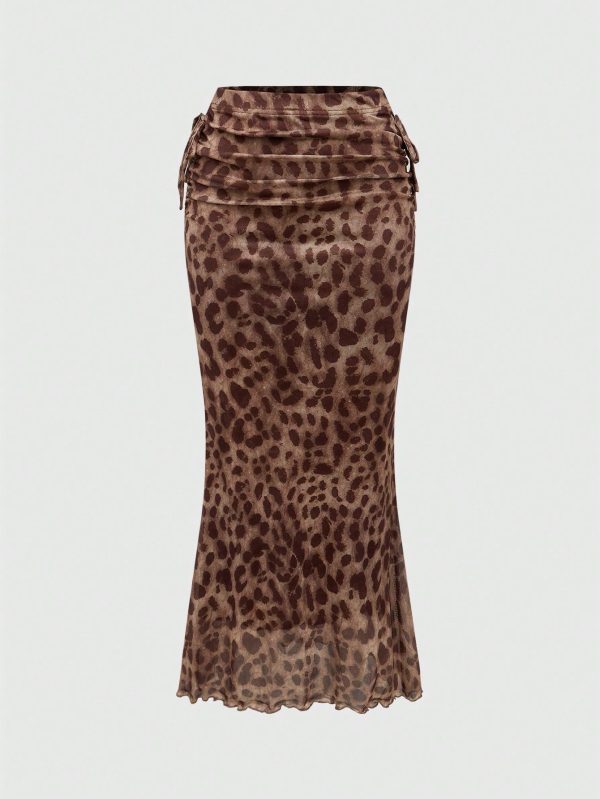 Women's Leopard Print Bow Fashion Skirt