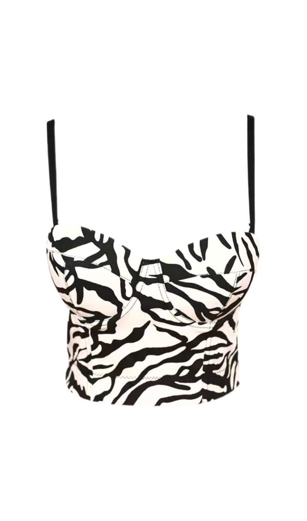 ZEBRA STRIPE CORSET TOP - 36B/80