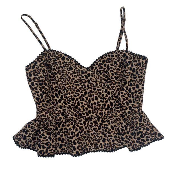 Leopard Print Women's Top | Color: Black/White | Size: Various