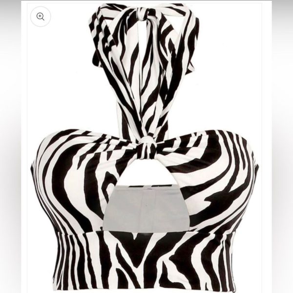 Zebra Print Crop Top | Color: Black/White | Size: S