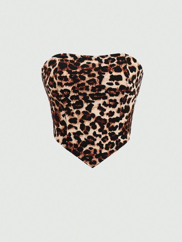 Women's Simple Daily Leopard Print Tube Top