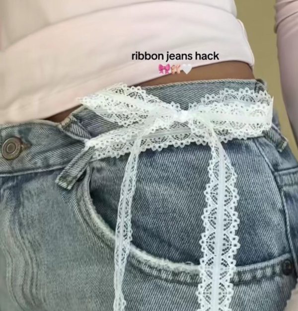 ribbon jeans if too big